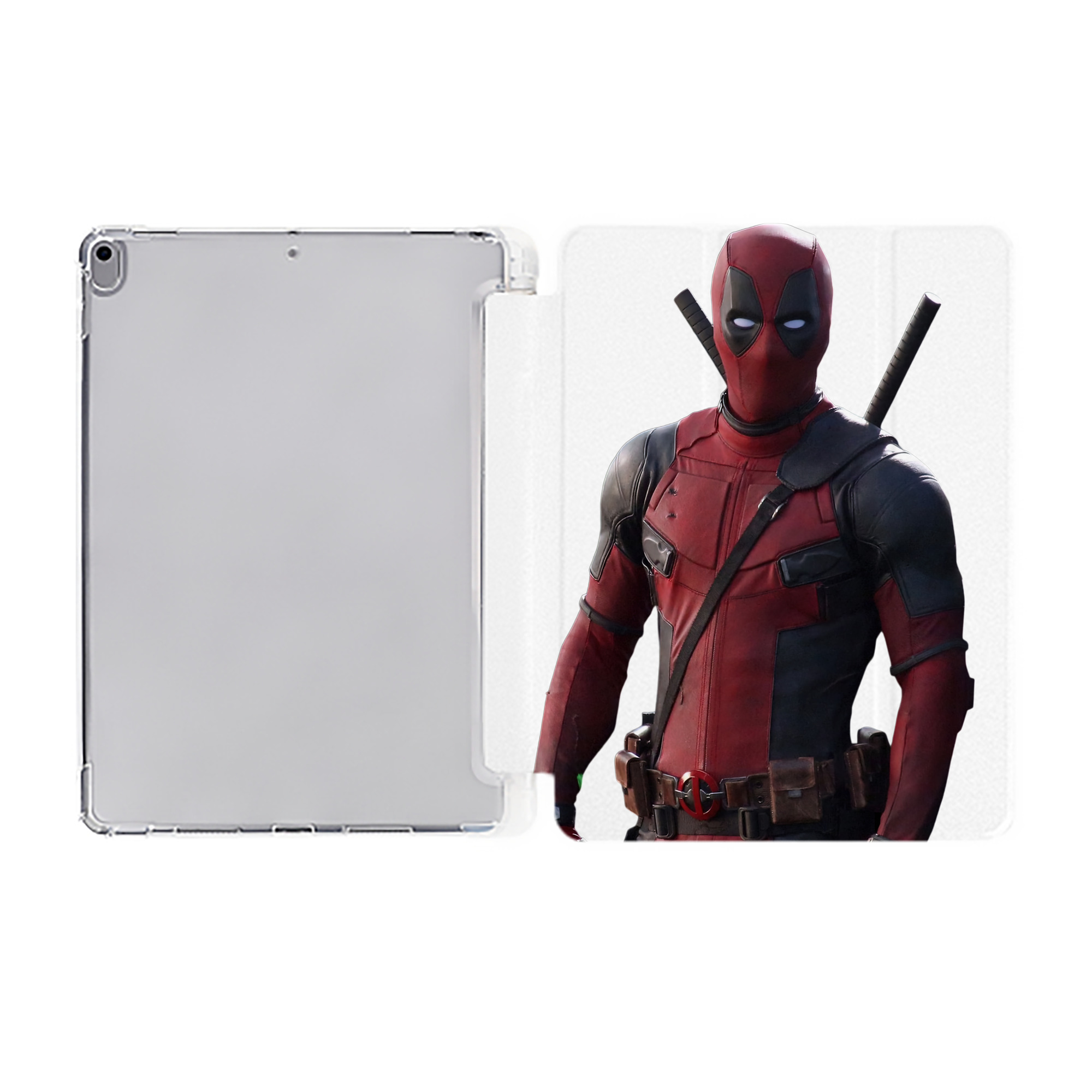 （画像用） Deadpool デッドプール IPad ケース ペン収納付き 三つ折りスタンド PUレザー×シリコン 対応機種9.5/10.5/10.9インチ